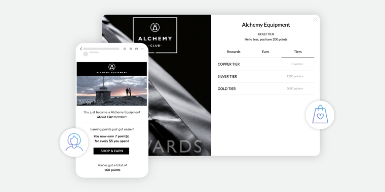 Alchemy Equipments VIP loyalty program and notification email