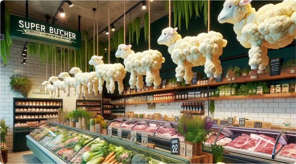 super butcher counter display for in-store promotions