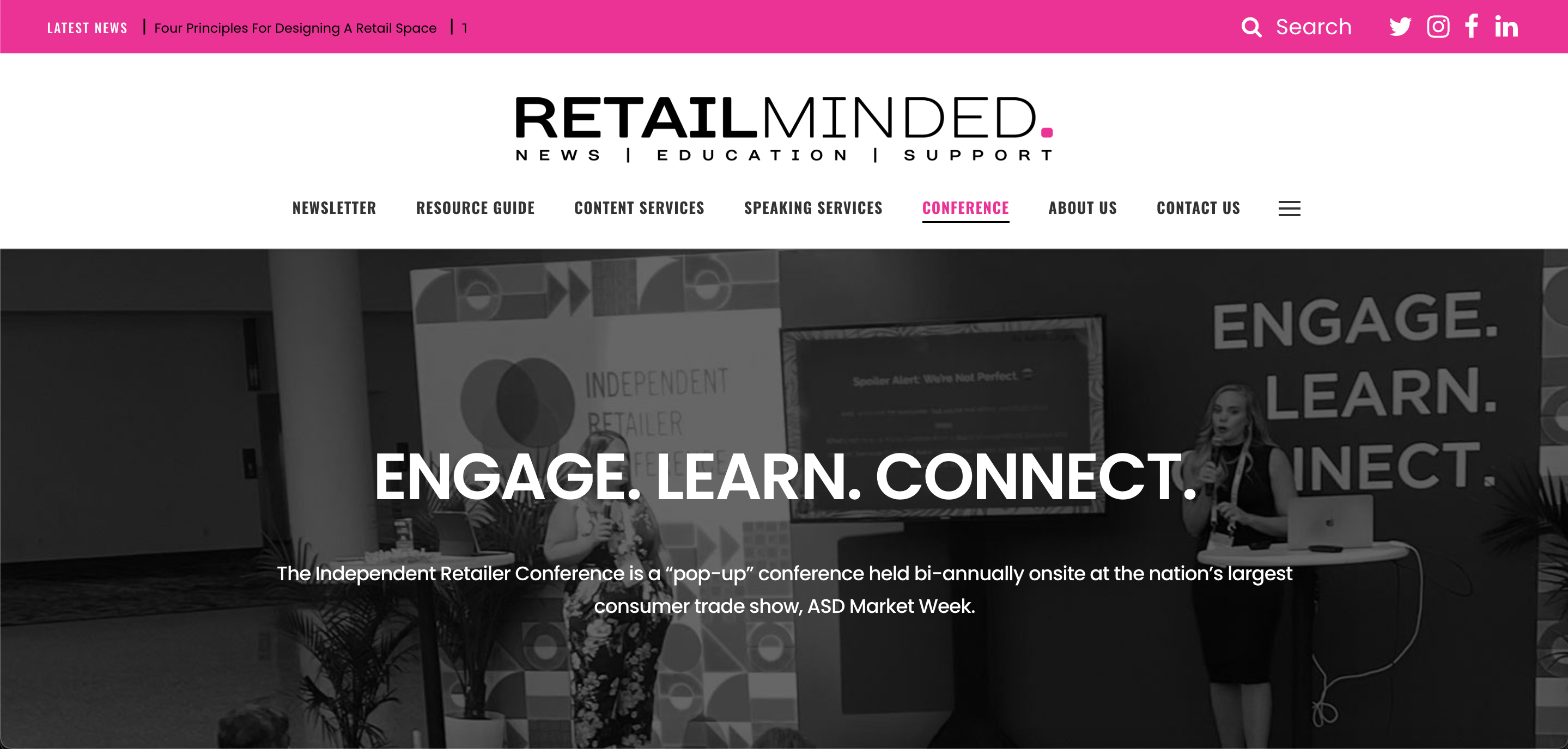 Retail Minded conference page