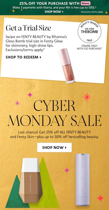 sephora cyber monday sale campaign